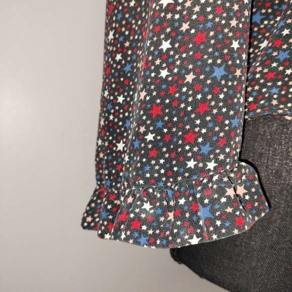 Madewell 100% Silk Ruffle-Hem Wrap Top in Starry Night Sz. Sm - Picture 11 of 16